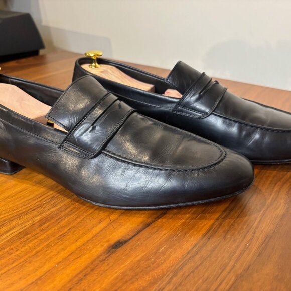 Luca Del Forte Black Leather Penny Loafers – EU 45 - Picture 3 of 8